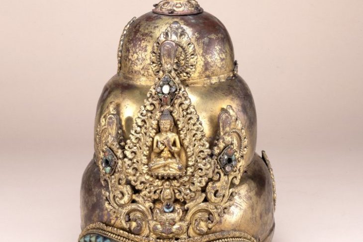 Head-dress or helmet of a Vajracarya