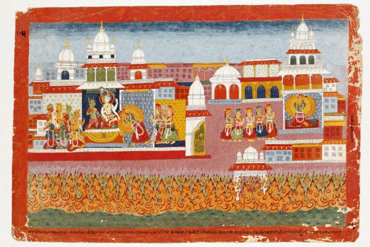 Painting of Vanasura, Shiva and Parvati