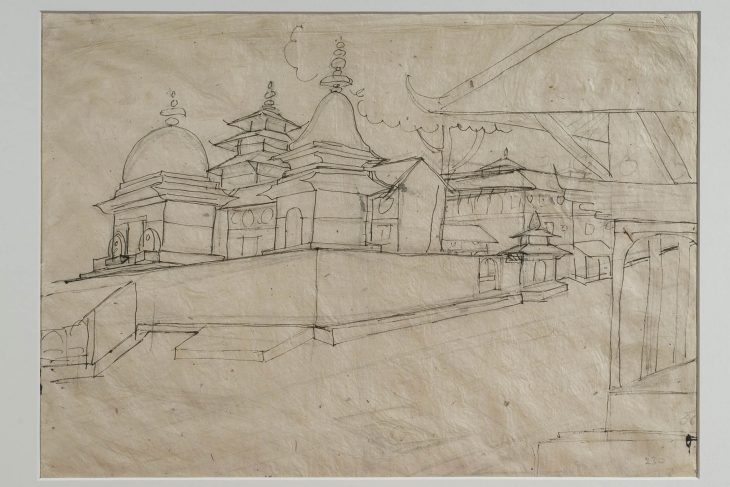 A Sketch Of Some Temples, Probably At Kathmandu