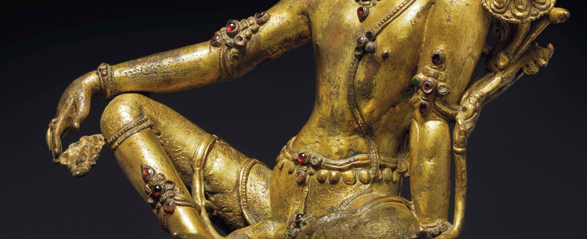 Global Nepali Museum - A GILT BRONZE SEATED FIGURE OF INDRA