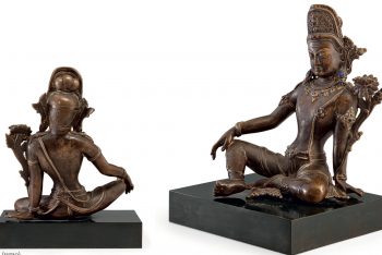 A copper figure of Indra