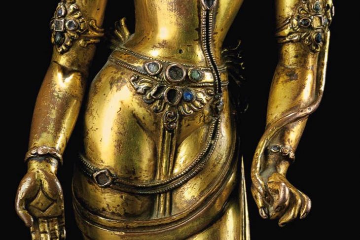 A gilt bronze figure of Padmapani
