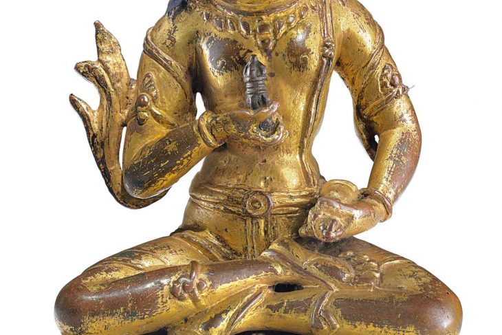 A gilt bronze figure of Vajrasattva
