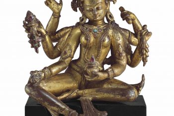 A gilt copper figure of Vasudhara