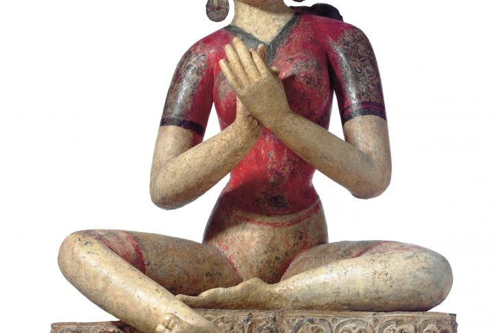 A polychromed wood figure of Tara