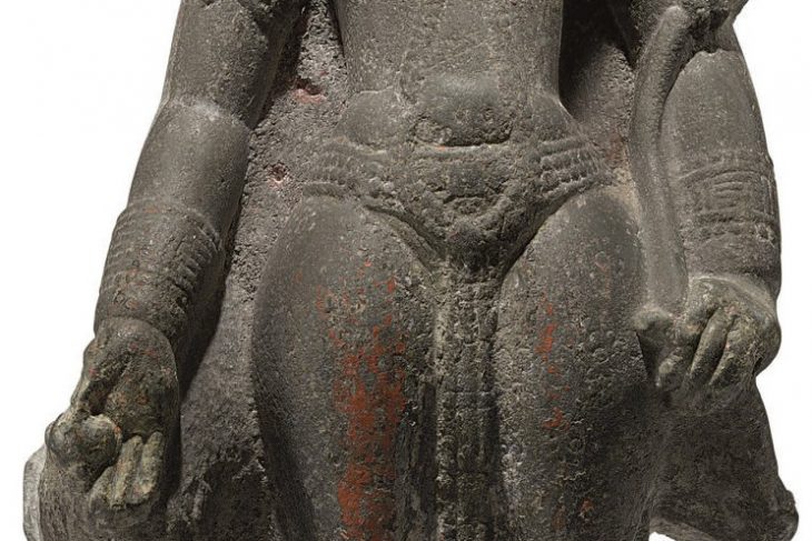A sandstone figure of Devi