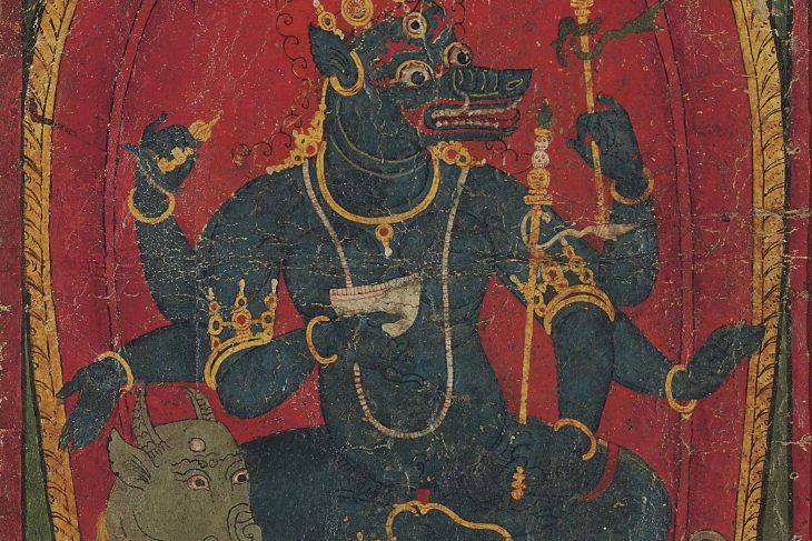 A small painting of Varahi