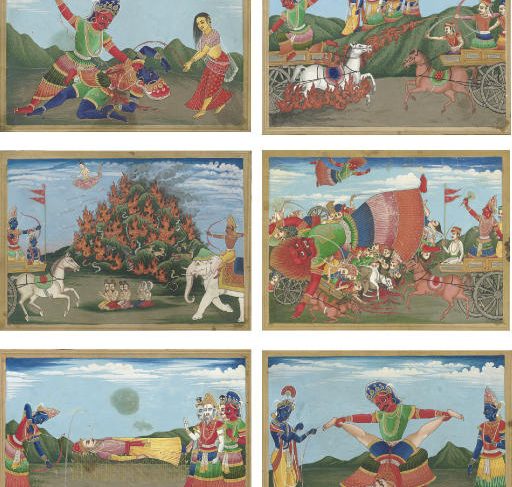 Six illustrations to the Mahabharata