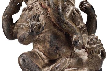 A bronze figure of Ganesha