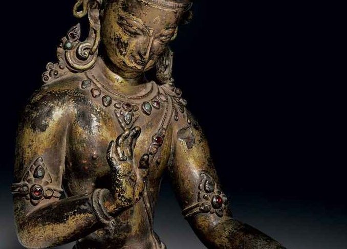 A gilt bronze figure of Bodhisattva