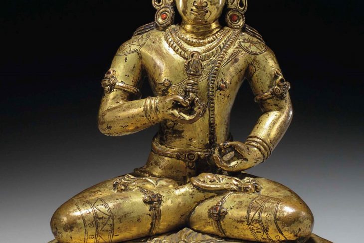 A gilt bronze figure of Vajrasattva