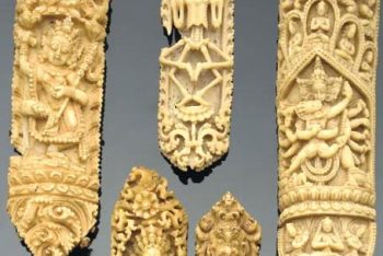 A group of bone priest’s vestments
