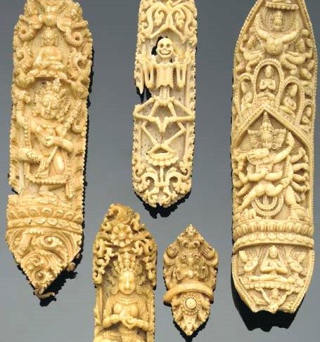 A group of bone priest’s vestments