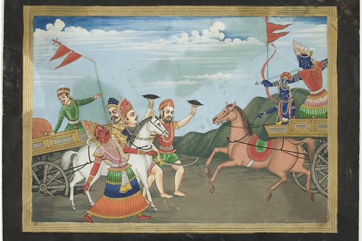 Arjuna Slays Karna, Page from a Mahabharata Series