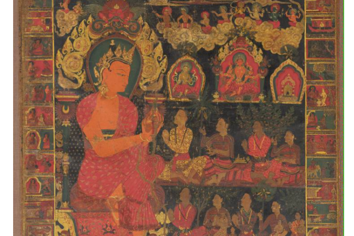 Thangka with Bejeweled Buddha Preaching