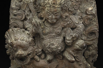 Guardian King Vaishravana on His Lion Mount