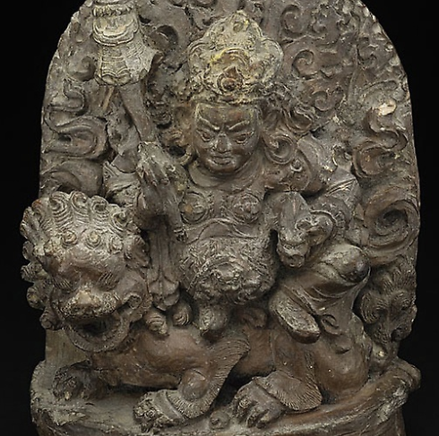 Guardian King Vaishravana on His Lion Mount