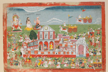 Jarasandha’s Army Beseiges Mathura, from a Bhagavata Purana