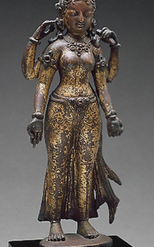 Sarasvati, Goddess of Wisdom, Holding a Book and a Water Pot