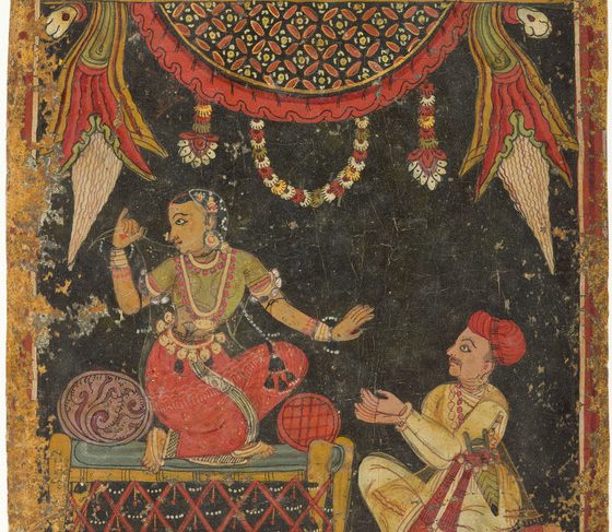 Displeased Heroine (Kalahantarita), Nayika Painting Appended to a Ragamala (Garland of Melodies)