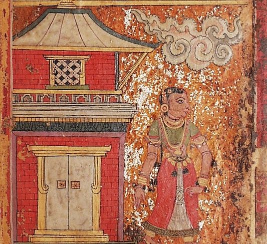 Heroine Going to the Tryst (Abhisarika), Nayika Painting Appended to a Ragamala (Garland of Melodies)