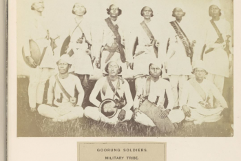 Portrait of ten Gurung warriors from Nepal, Benjamin Simpson (possibly)