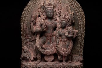 Stone Stele Depicting Vishnu and Lakshmi